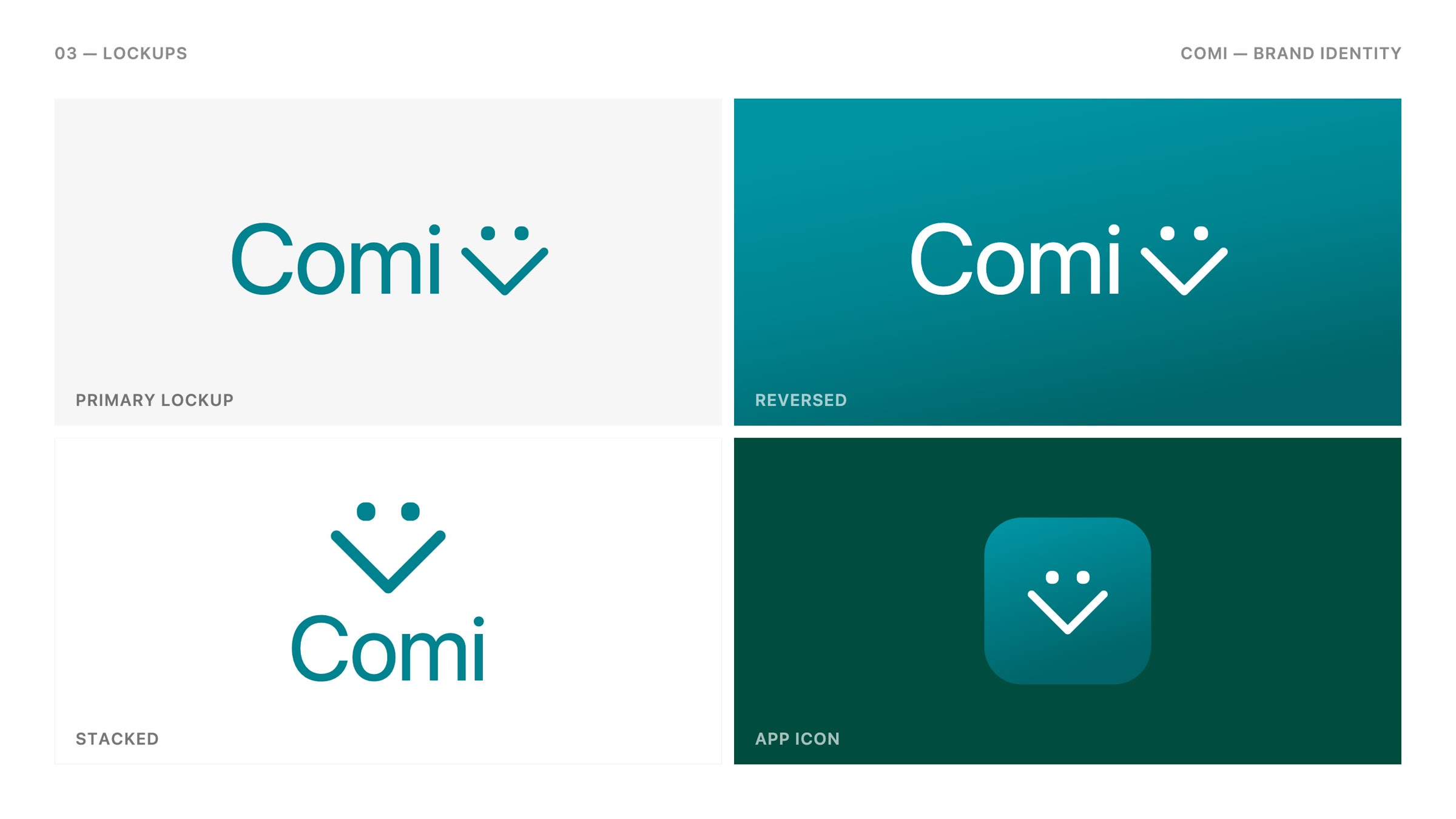 Lockups — primary, reversed, stacked and app icon
