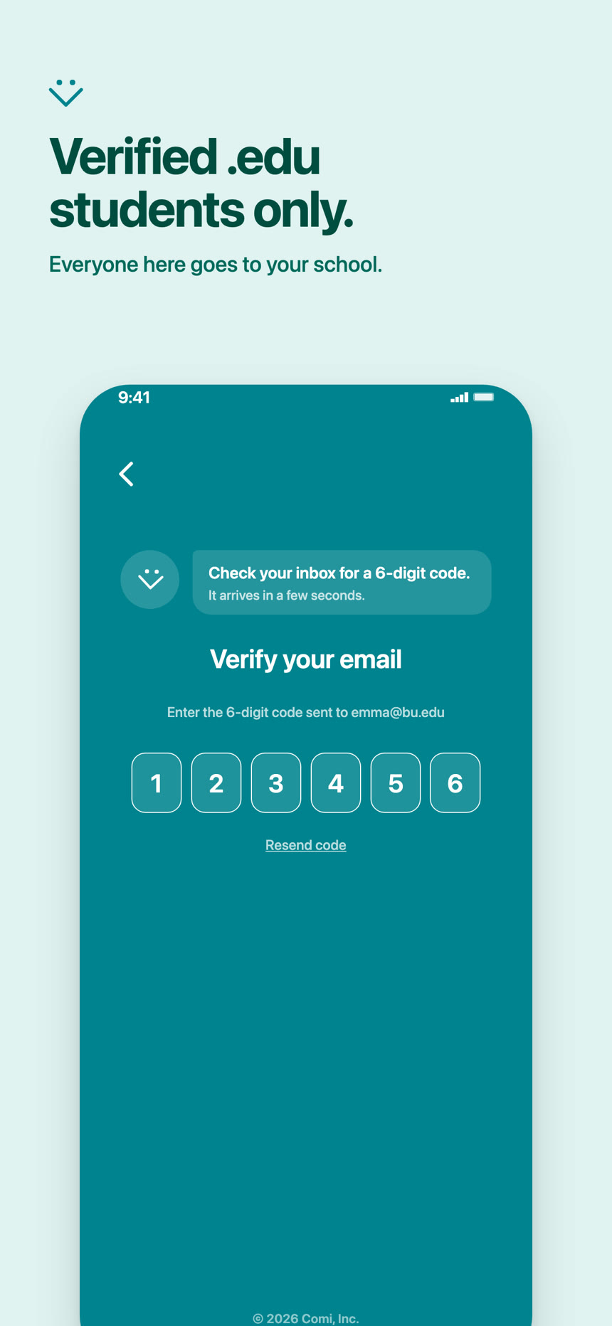App Store screenshot — Verified .edu students only