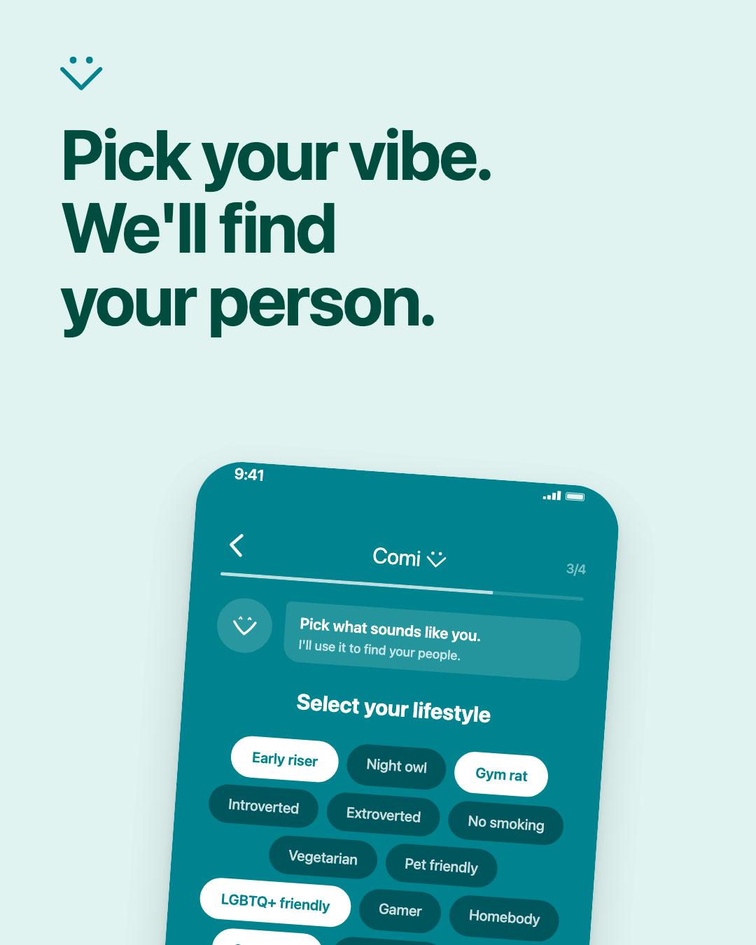 Instagram post — Pick your vibe. We'll find your person.