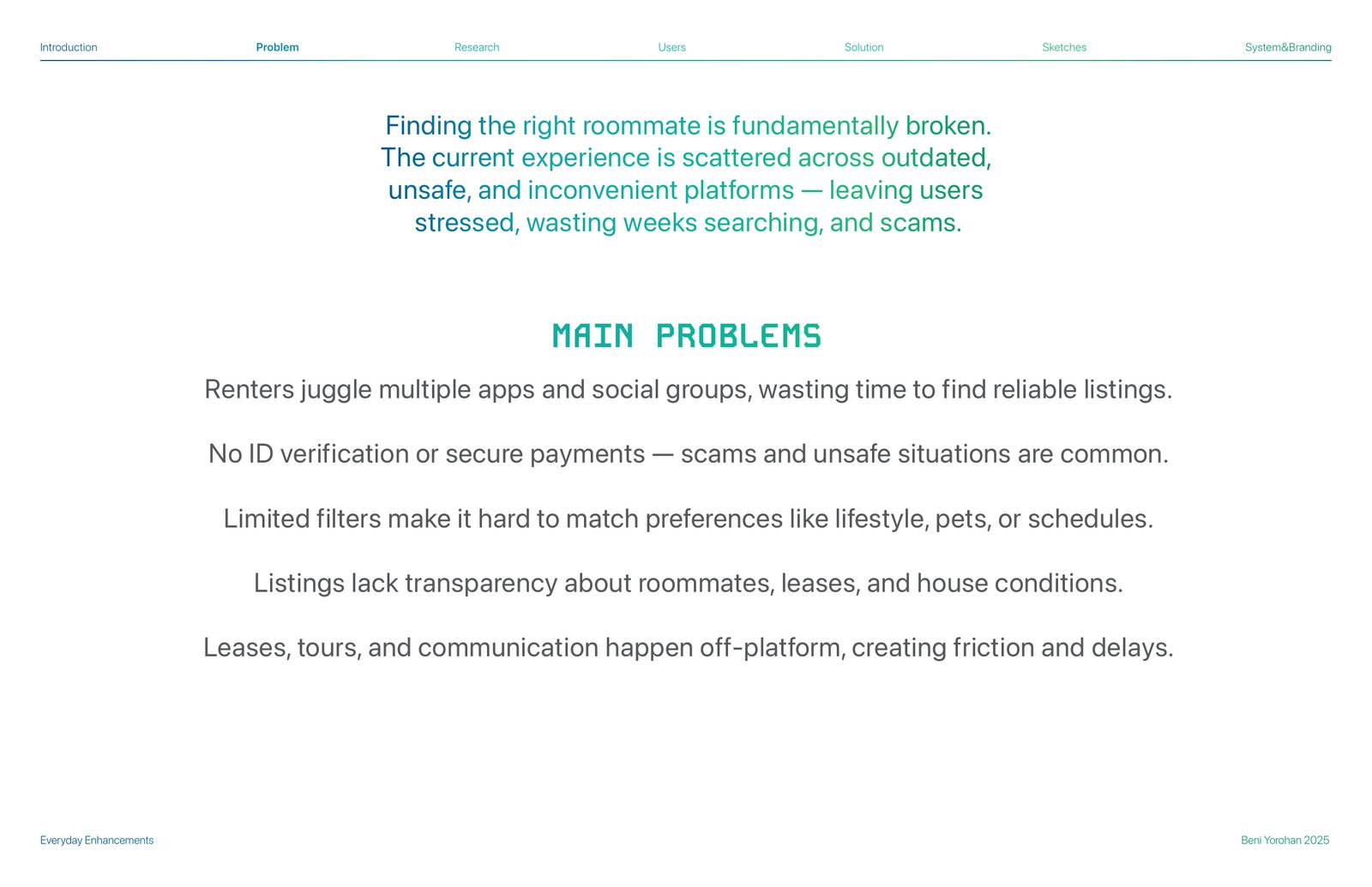Main problems