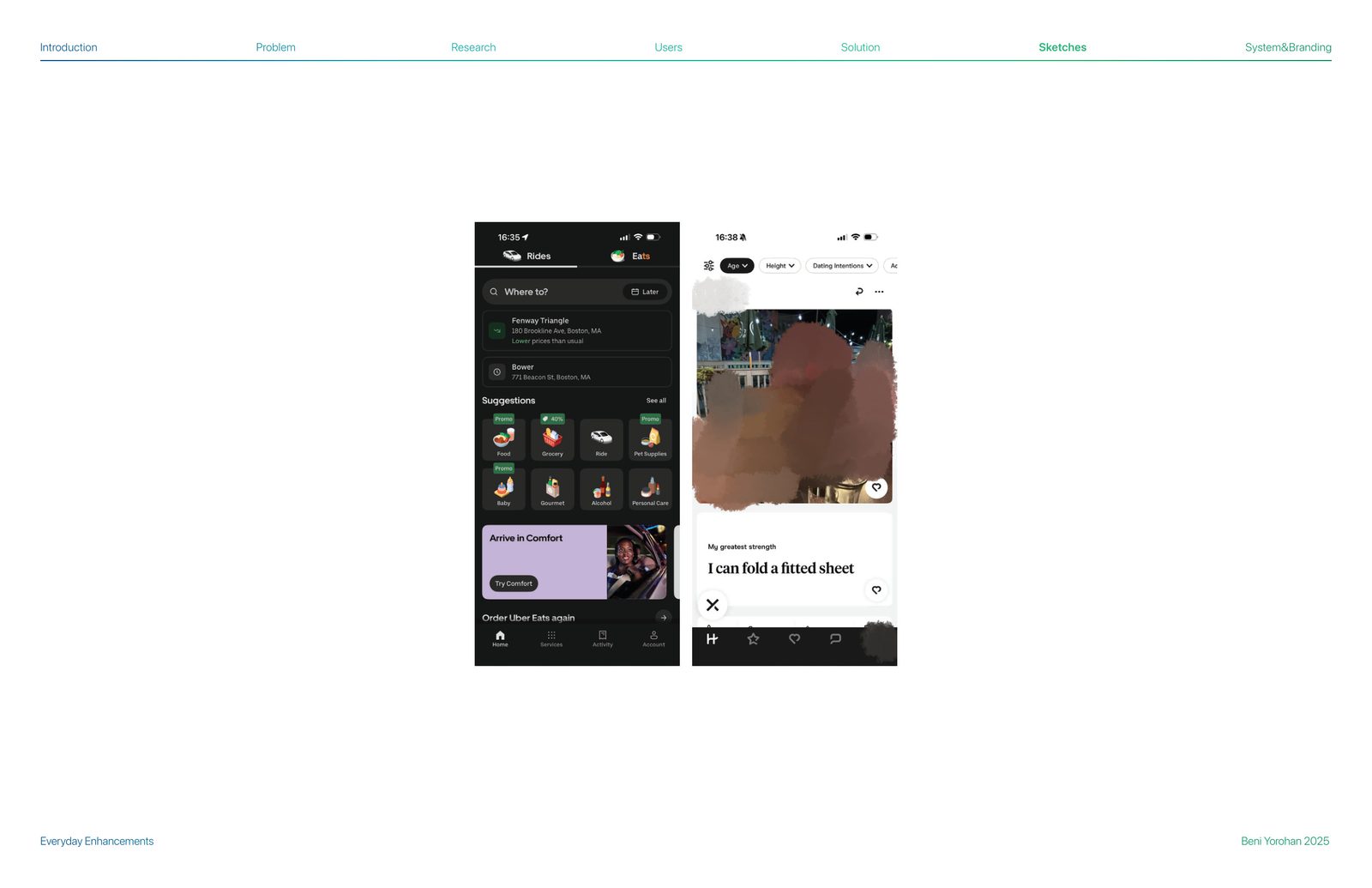 Dark UI mockups