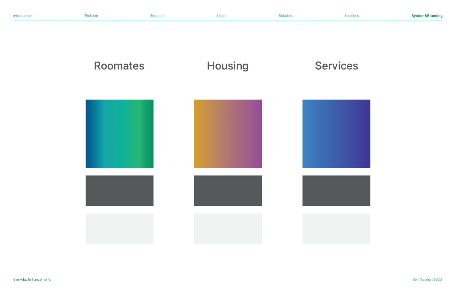 Color palettes — Roommates, Housing, Services