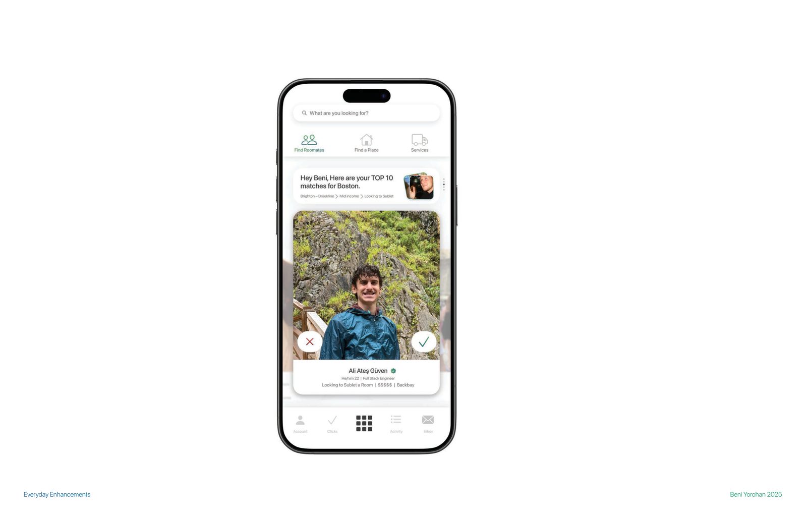 v1 app UI — profile