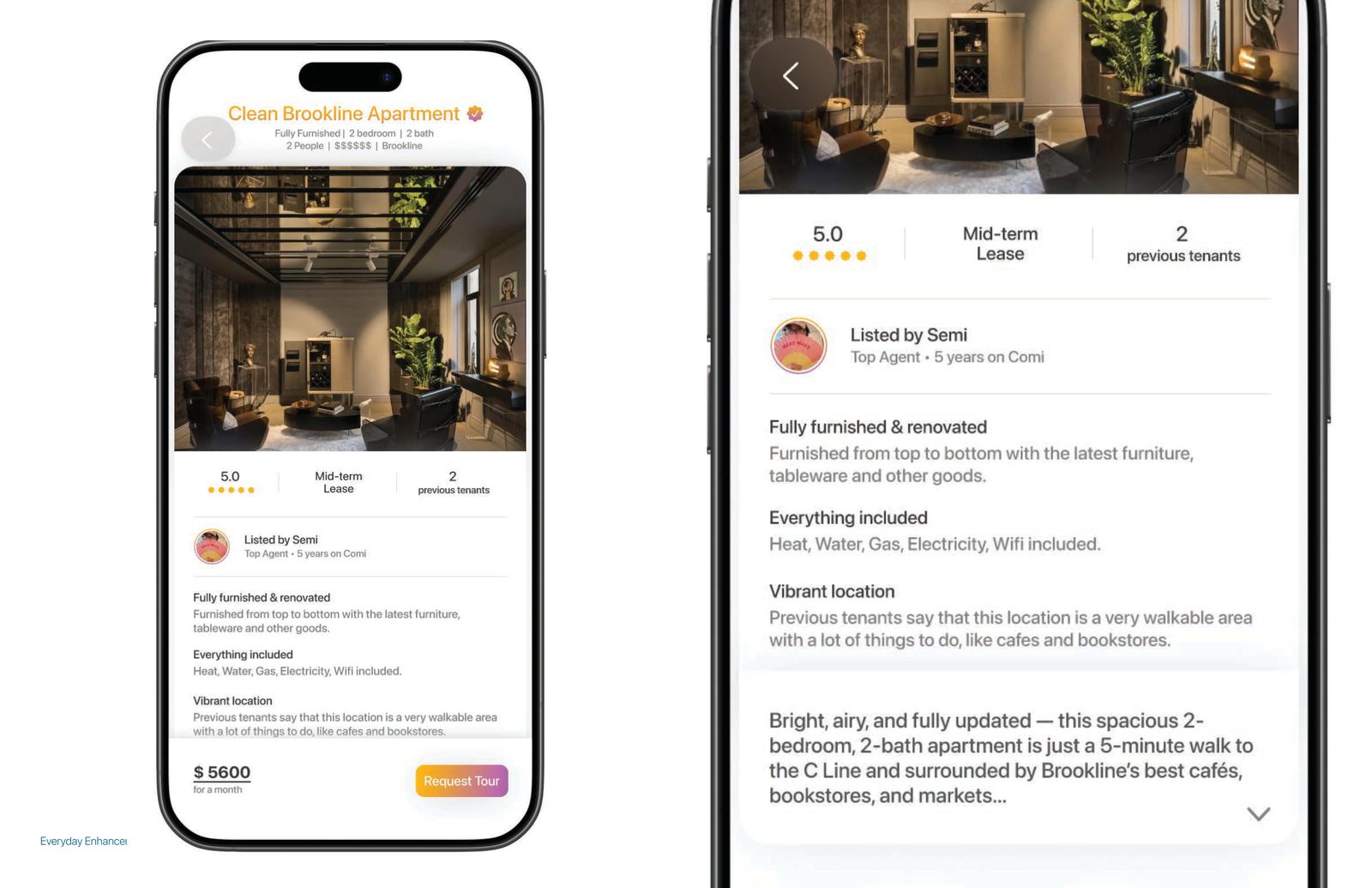 v1 app UI — property detail with reviews