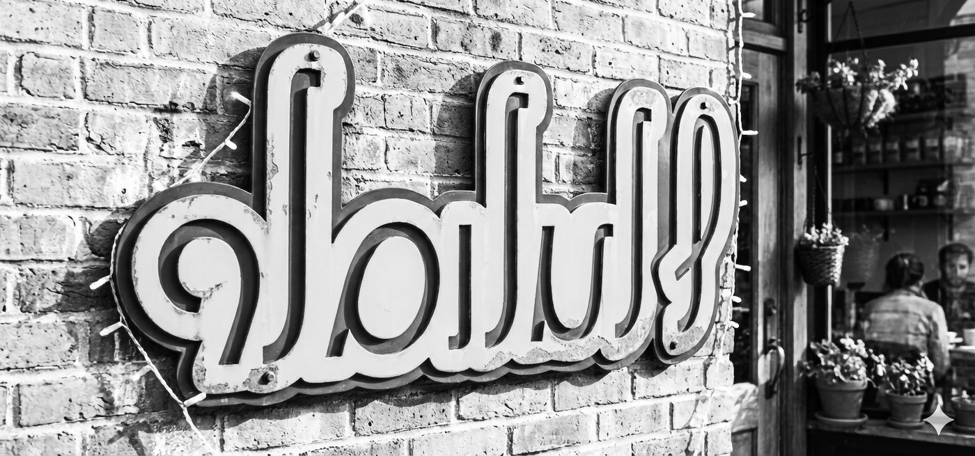 Neon storefront signage concept in Ganchos Sans