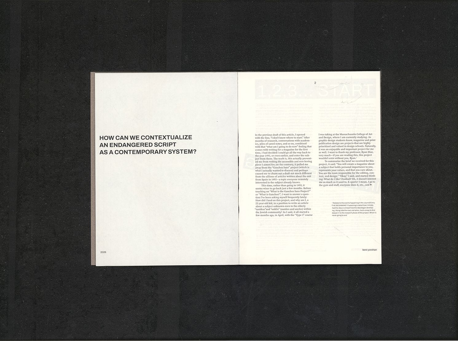 Ganchos Panchos — 'How can we contextualize an endangered script' spread