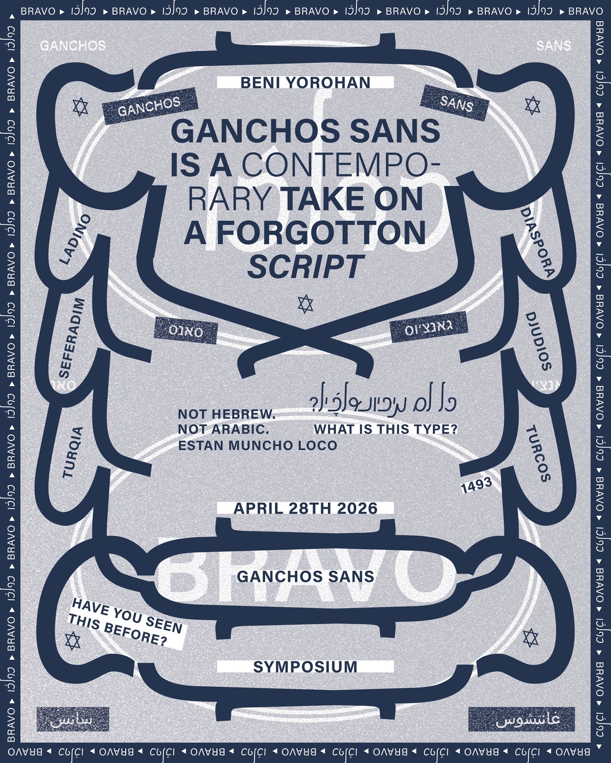 Ganchos Sans poster — colorway 1