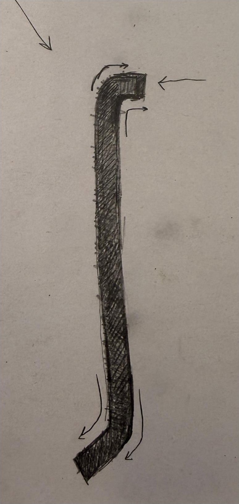 Ink sketch of the lamed