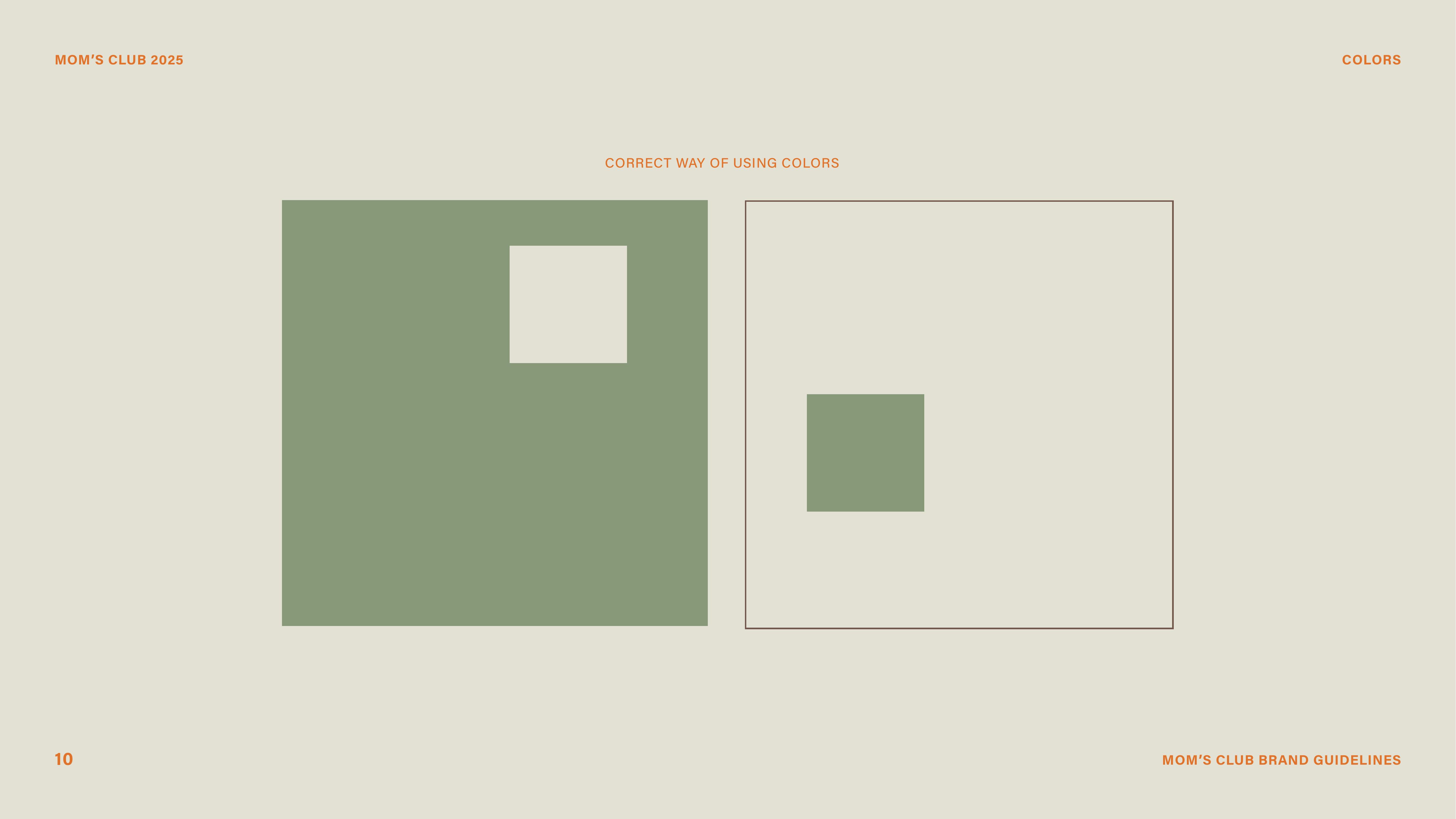 Color pairing — correct usage