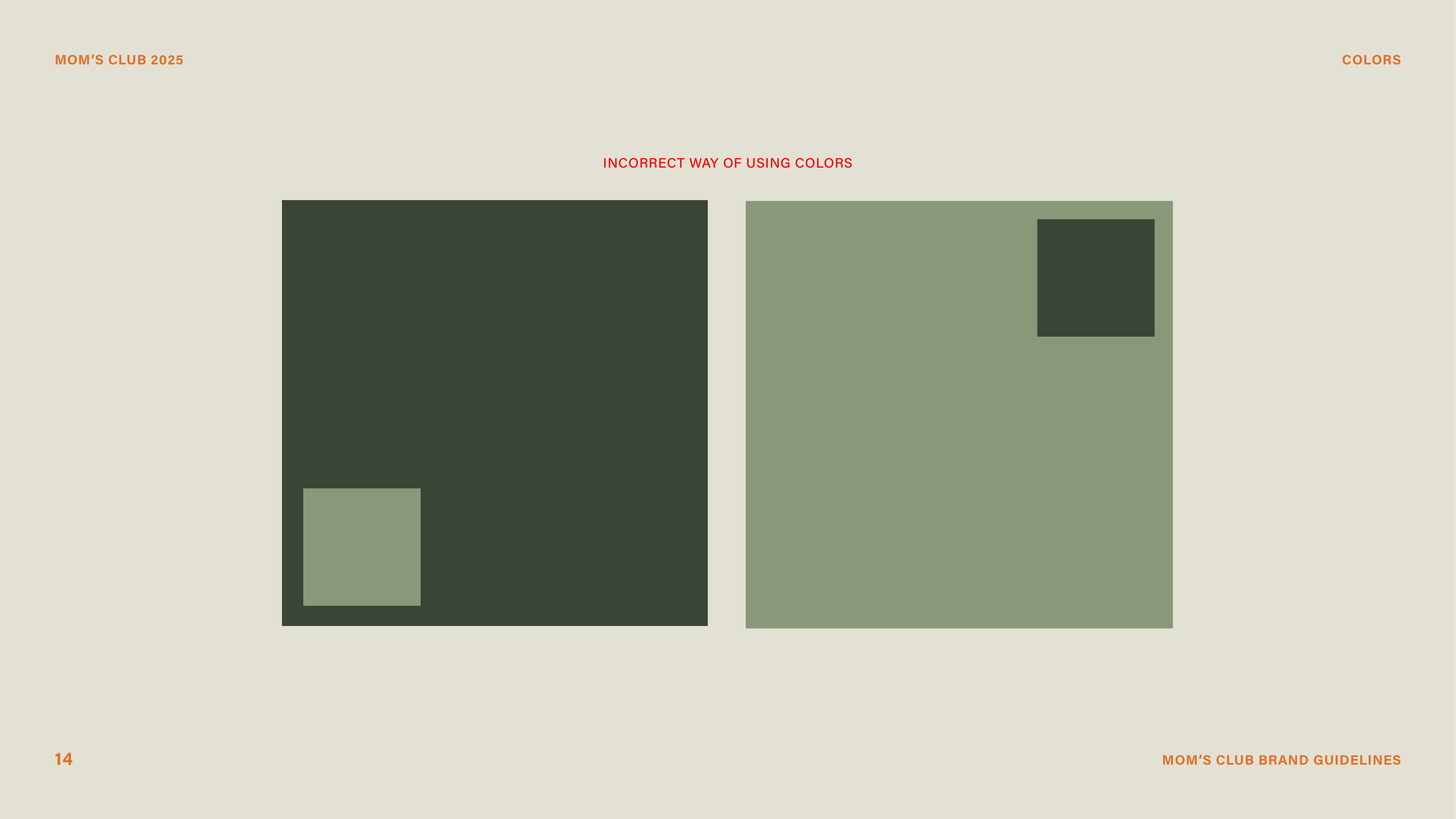 Color pairing — correct usage