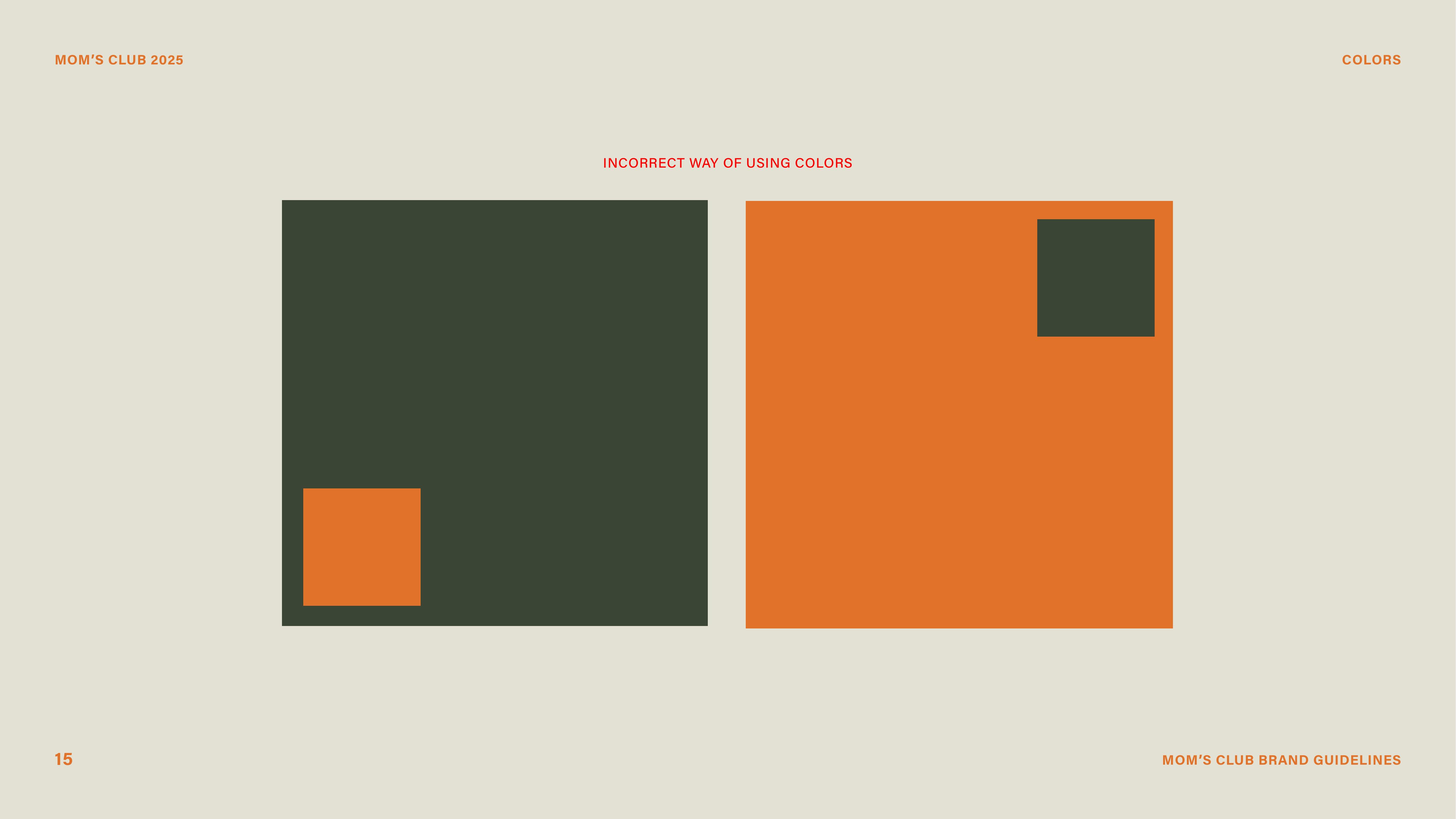 Color pairing — incorrect usage