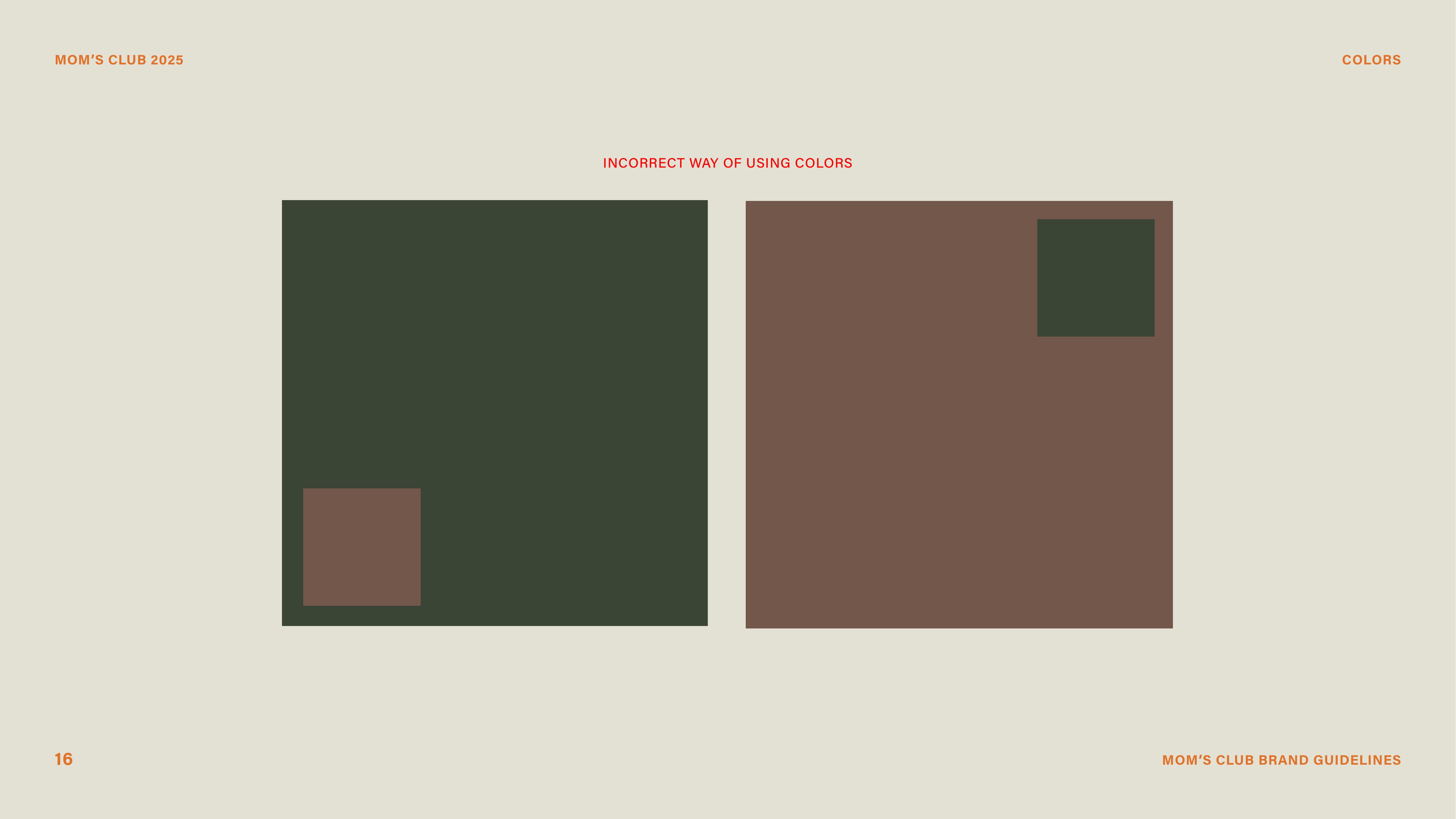 Color pairing — incorrect usage