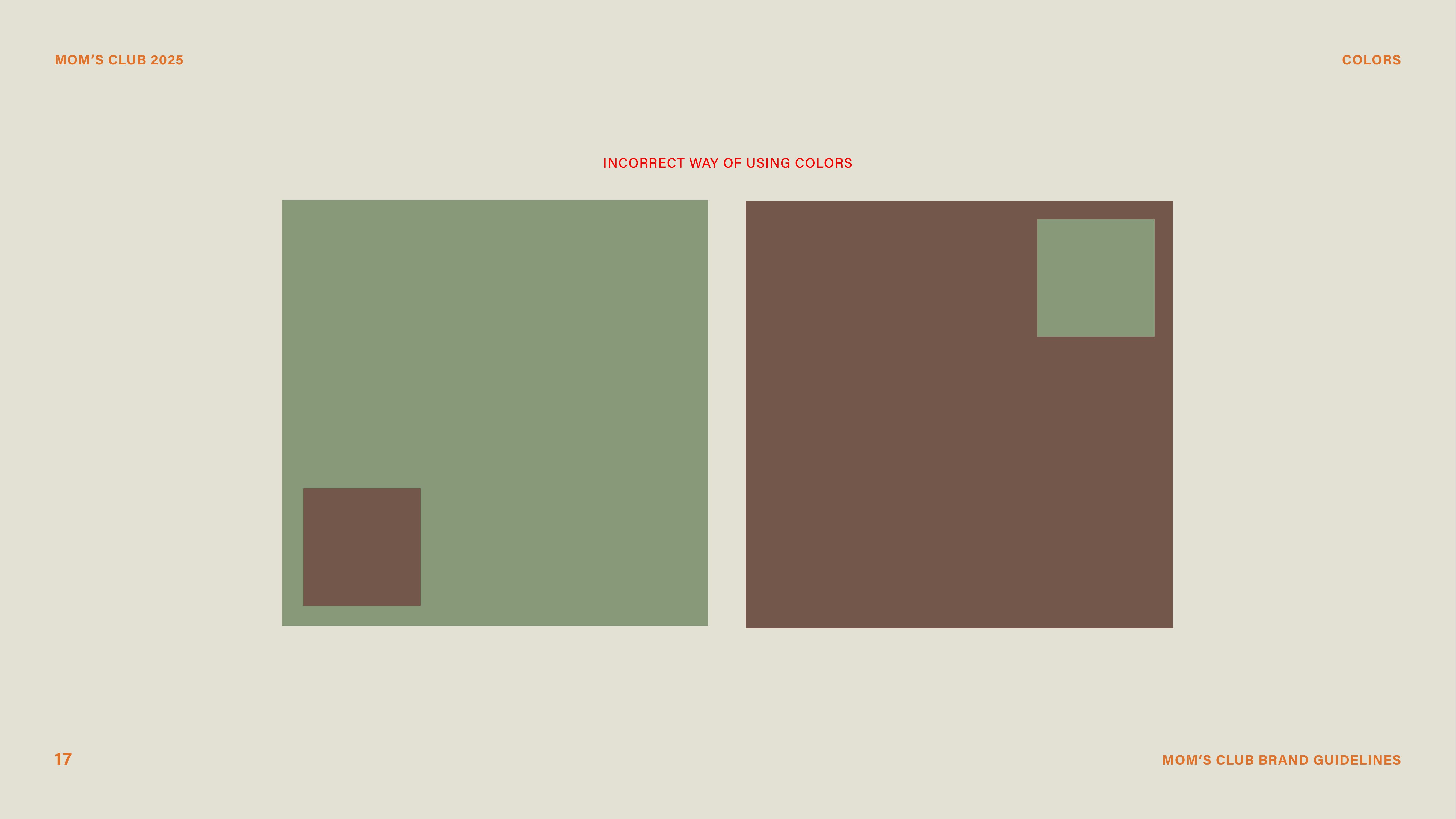 Color pairing — correct usage