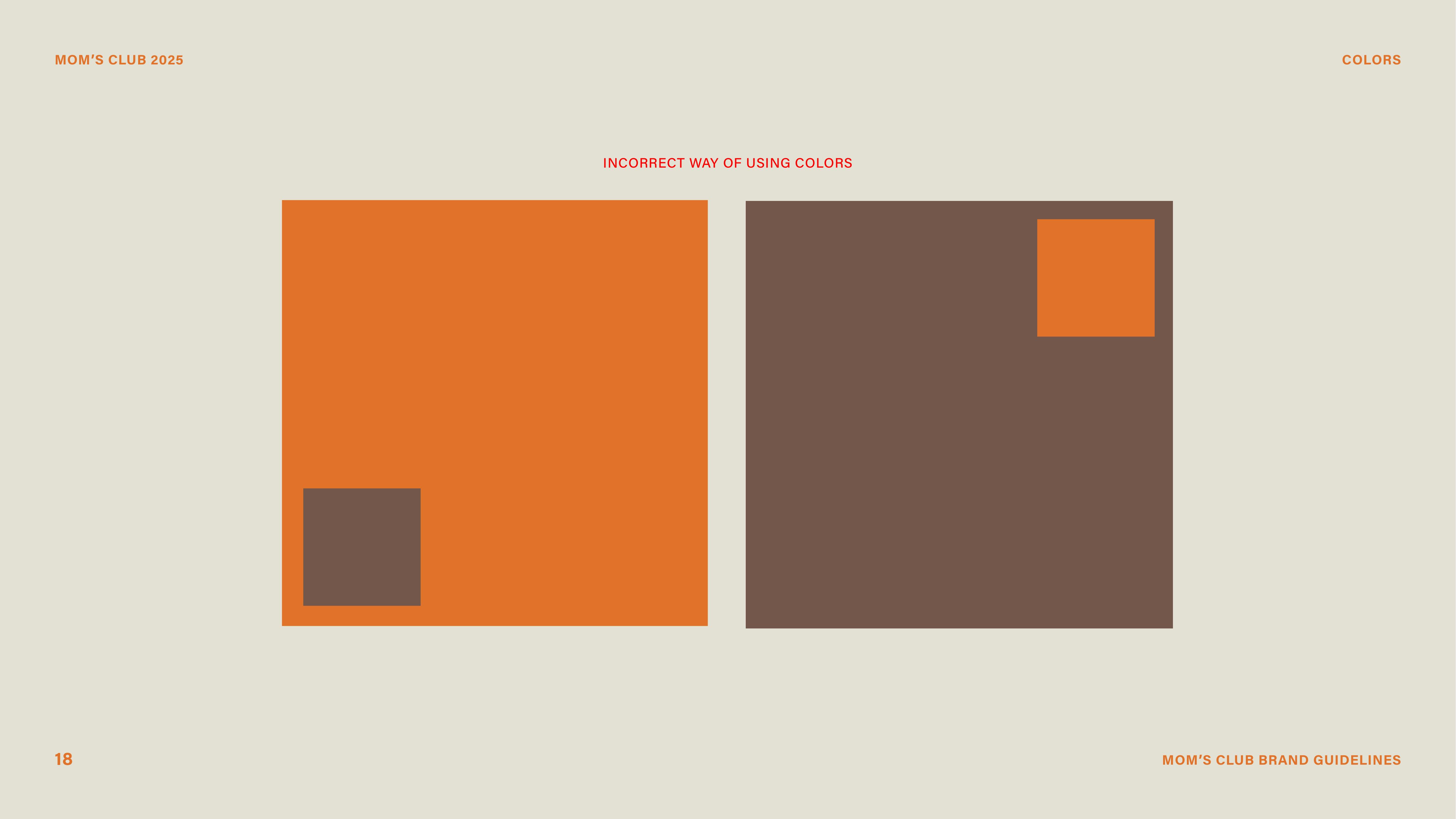 Color pairing — correct usage