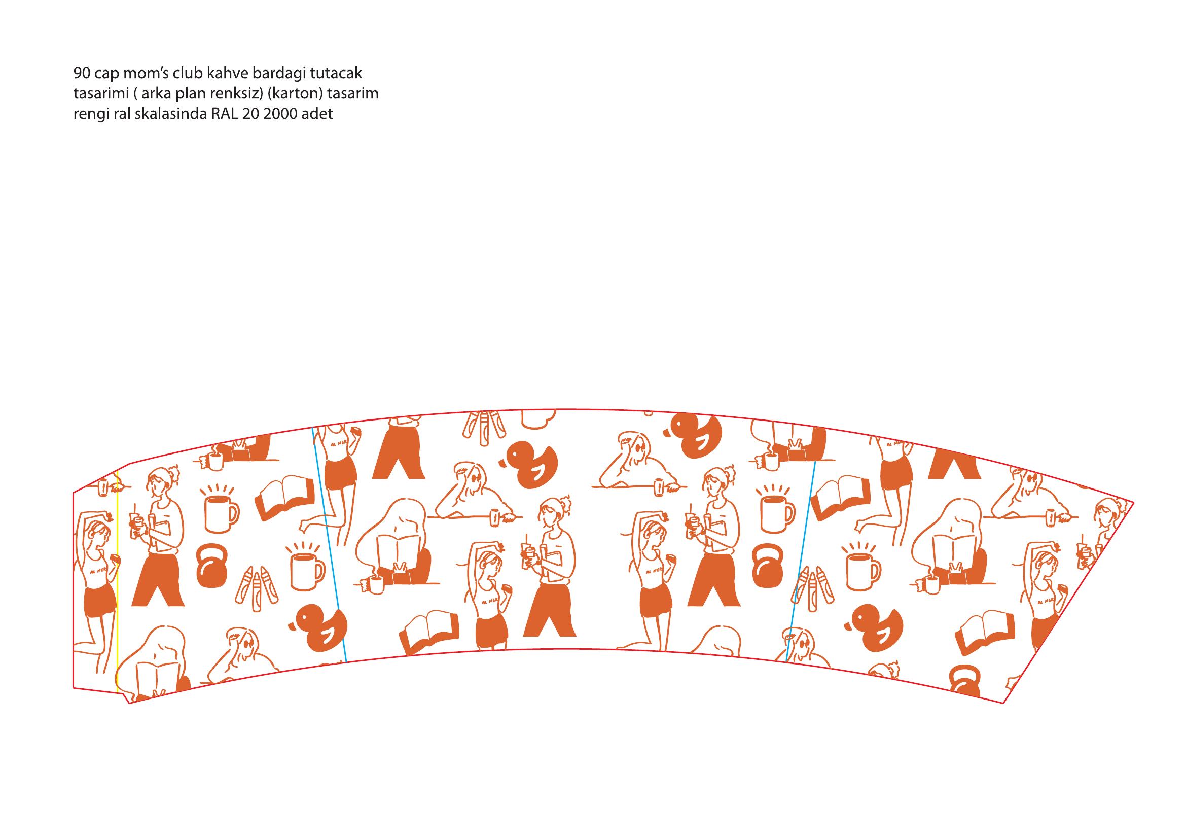 Mom's Club — coffee cup sleeve, orange