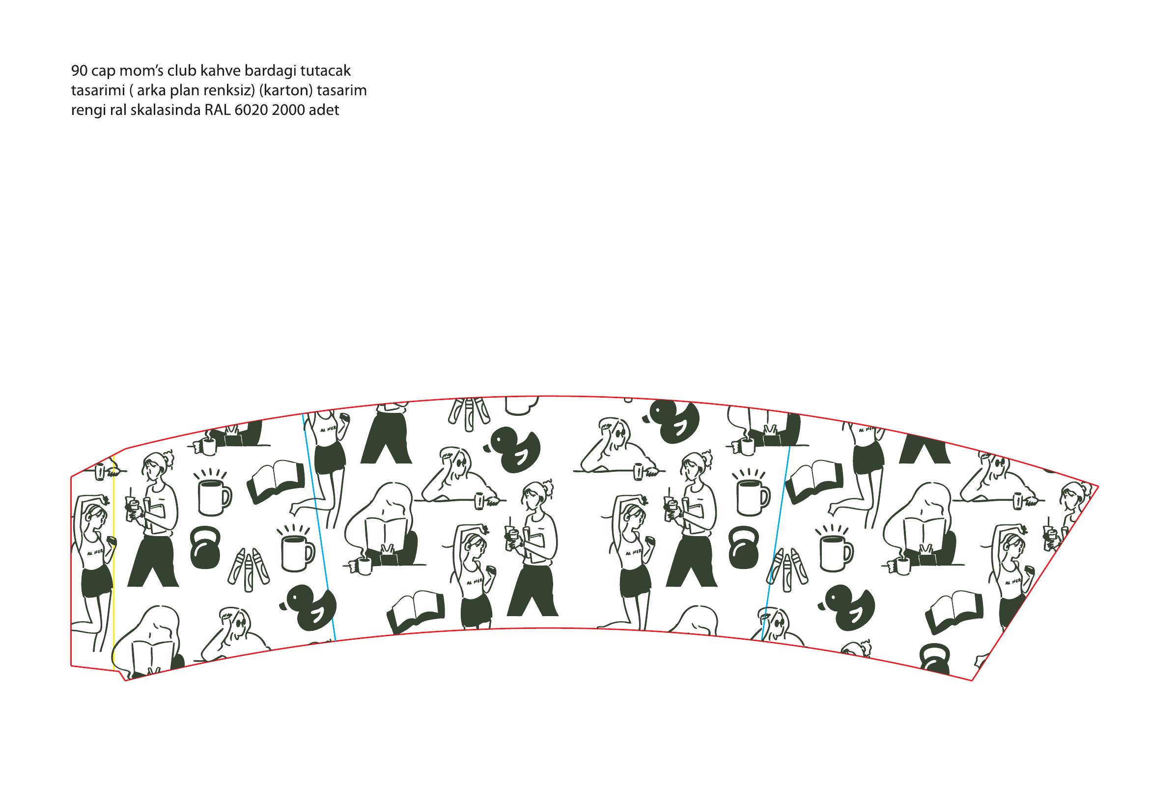 Mom's Club — coffee cup sleeve, dark green