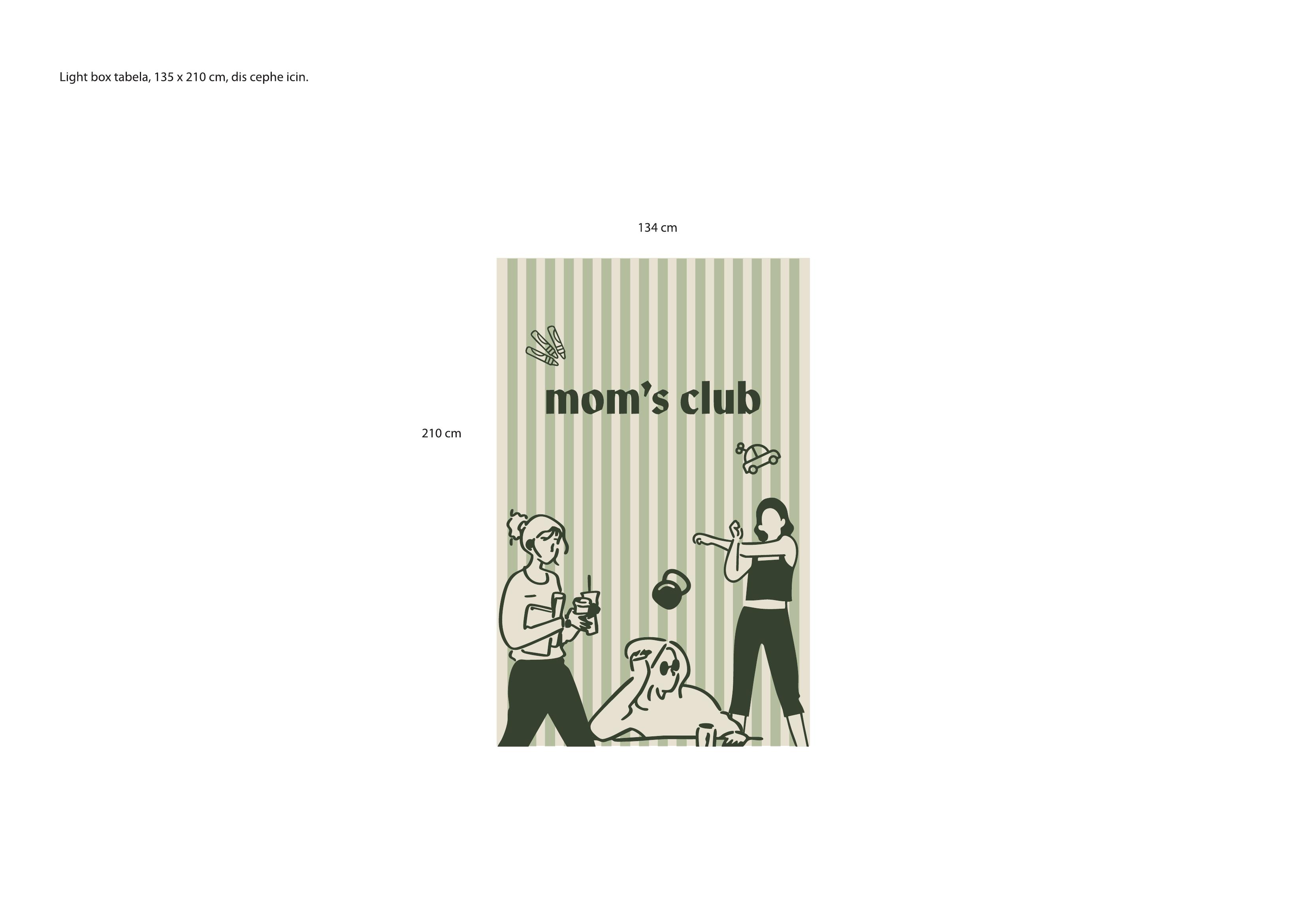 Mom's Club — exterior light box sign