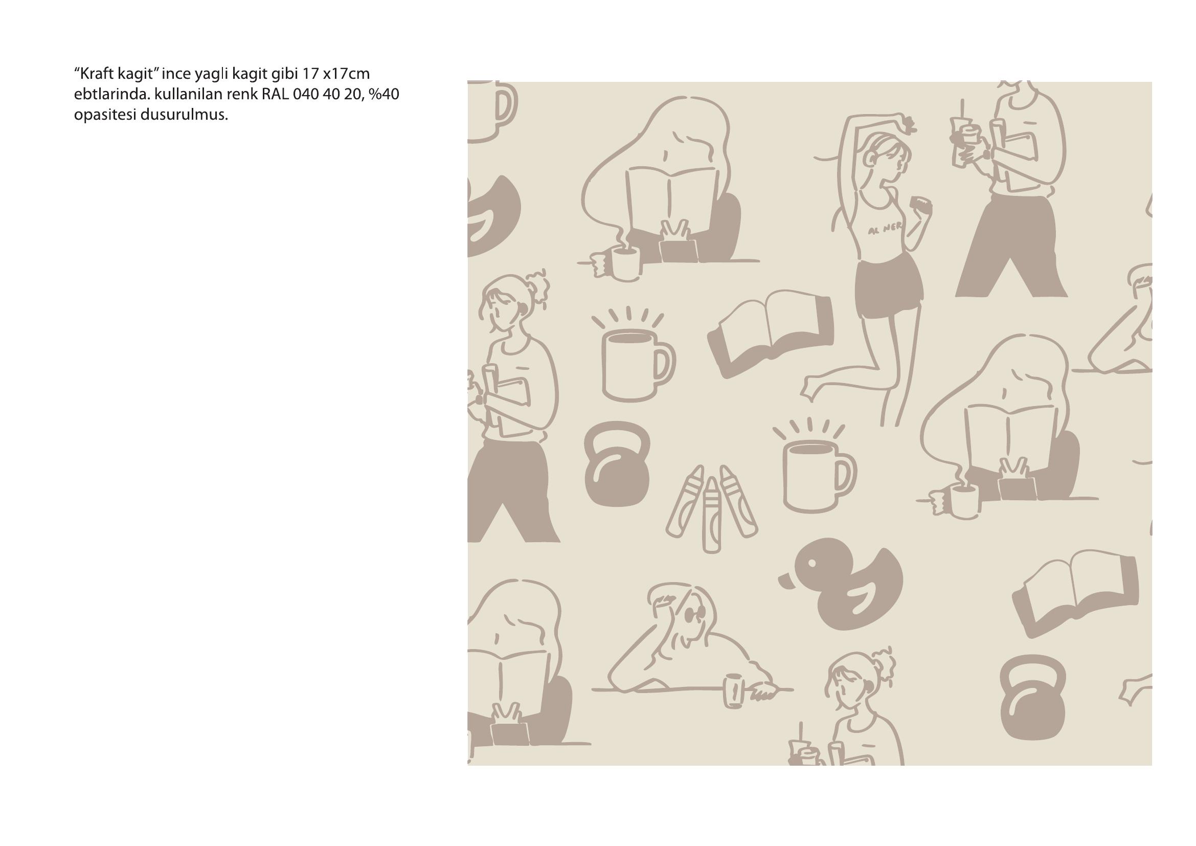 Mom's Club — kraft paper wrapping with illustration pattern