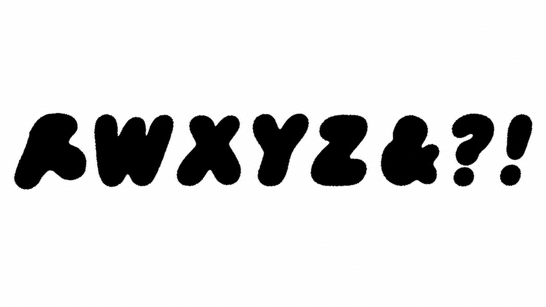 Generated letter sheet — R W X Y Z ampersand question exclamation