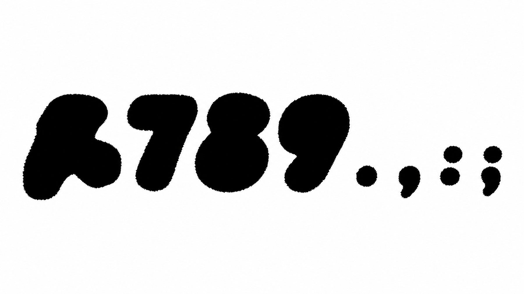 Generated sheet — R 7 8 9 period comma colon semicolon