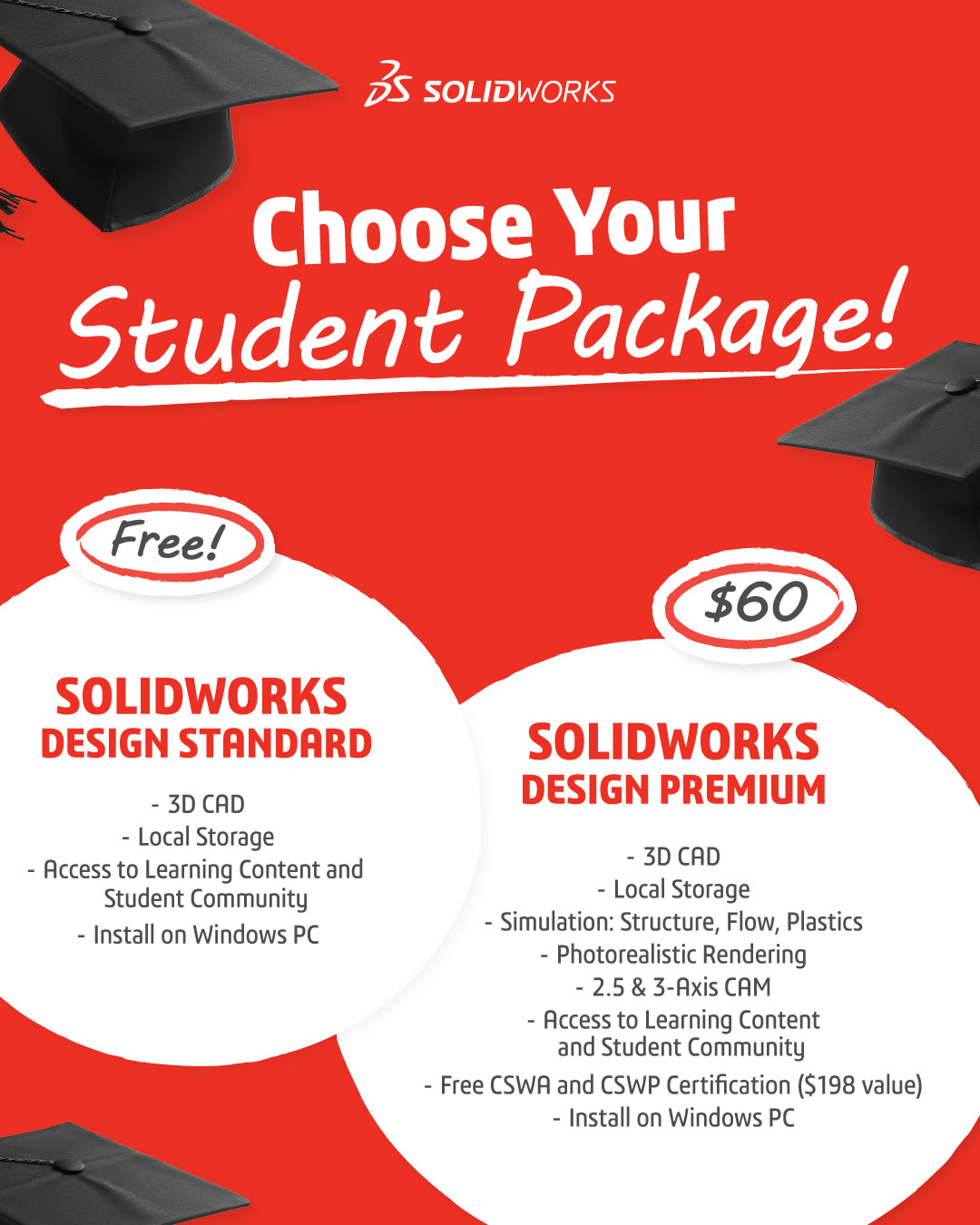 Choose your package — student packages post