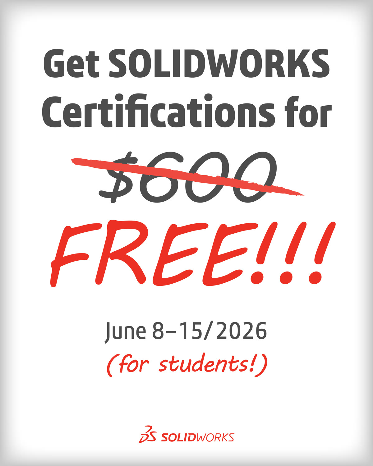 Certifications for free — student promo post