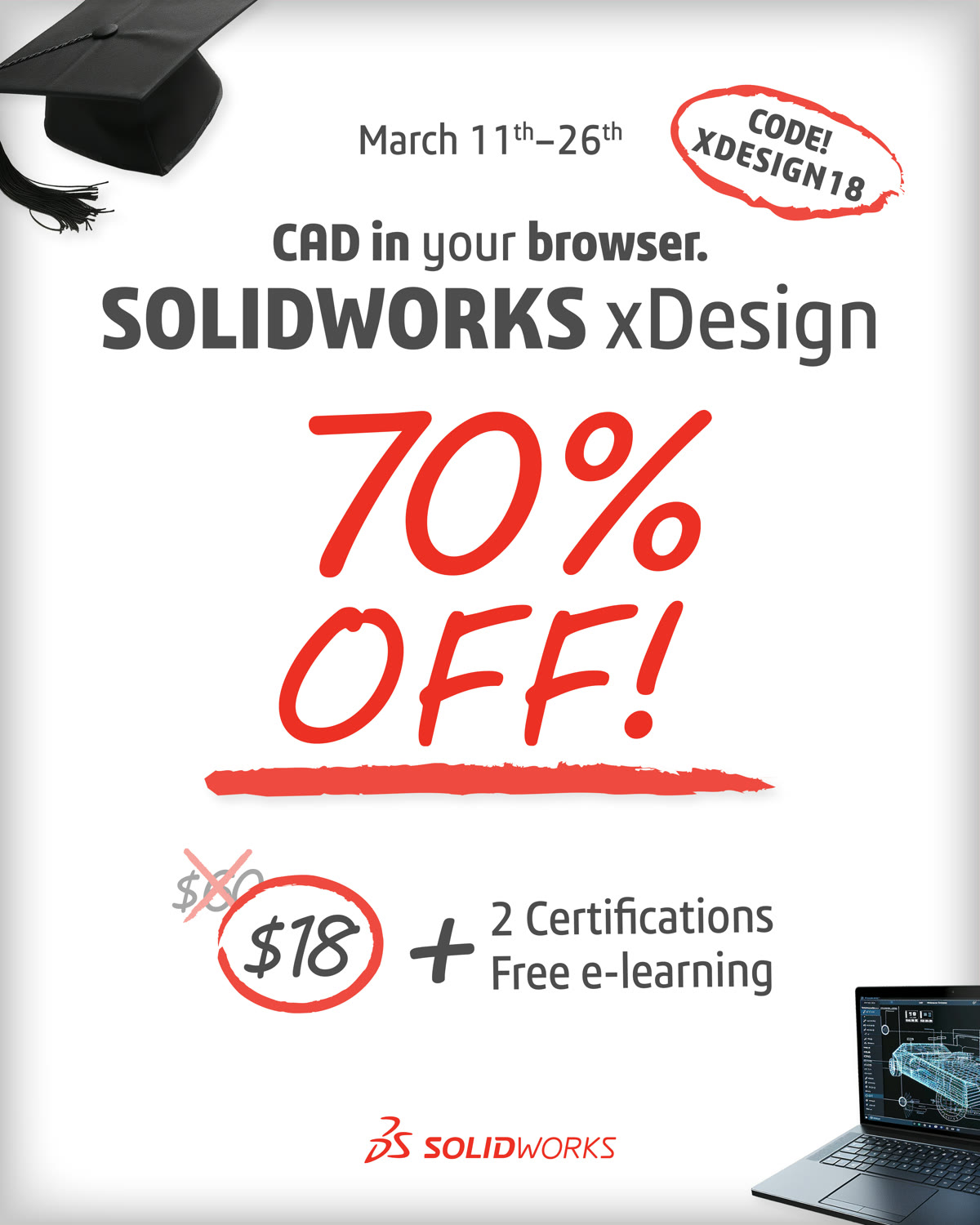 SOLIDWORKS xDesign 70% off post