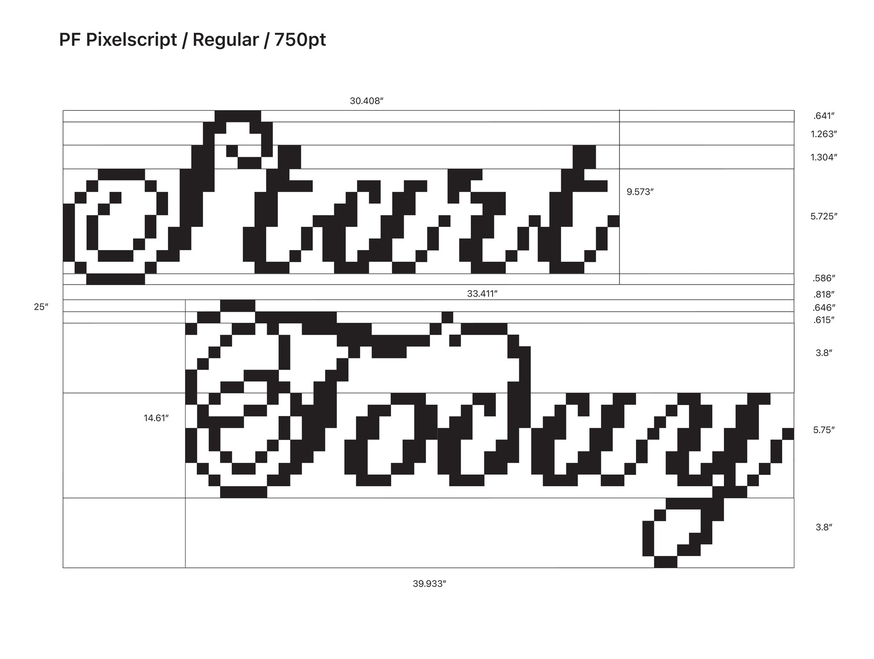 PF Pixelscript 750pt — detailed measurements