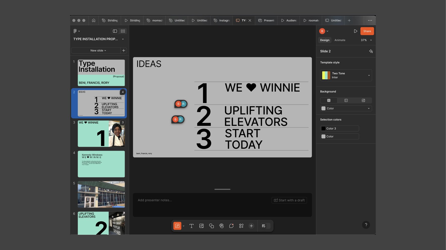 Figma — three ideas explored