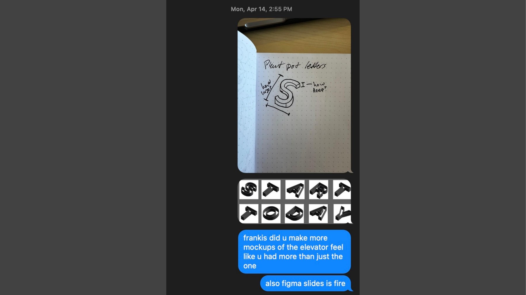 Sketches — plant pot letters